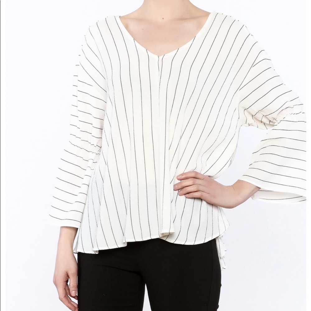 STRIPED BELL SLEEVE TOP